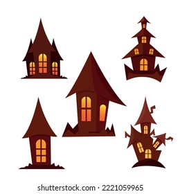 Creative Creepy Horror House Illustrations Vector, Horror Hi-Quality Ghost Home Design, Unique Premium Free Download With Vector File.