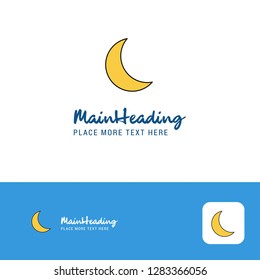 Creative Cresent Logo Design. Flat color Logo place for Tagline. Vector Illustration