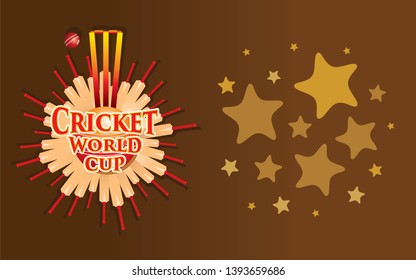 creative cricket bat , stump and ball poster design
