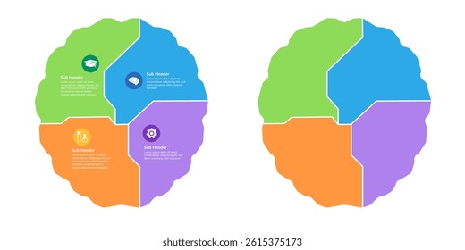 Creative critical thinking colorful graphic info chart diagram four steps infographic