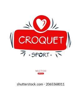 Creative (croquet) Sport Sticker, Logo Template, Vector Illustration.