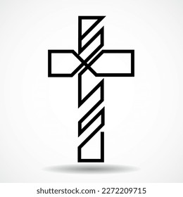 Creative Cross. Christian spirituality symbol. Religion. Vector illustration