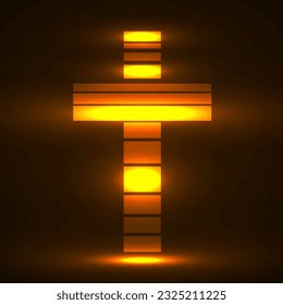 Creative Cross. Christian spirituality symbol. Religion. Vector illustration