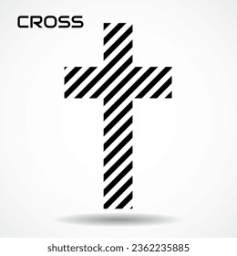 Cruz creativa. Símbolo cristiano. Ilustración del vector