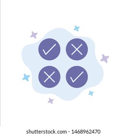 Creative, Cross, Design, Tick Blue Icon on Abstract Cloud Background. Vector Icon Template background