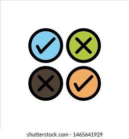 Creative, Cross, Design, Tick  Flat Color Icon. Vector icon banner Template. Vector Icon Template background