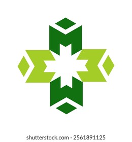 Creative Cross and Letter M Shape Illustration