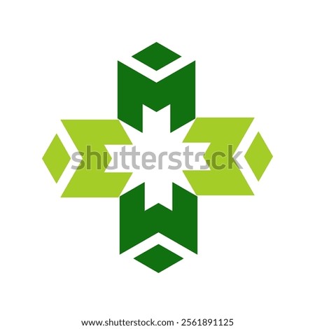 Creative Cross and Letter M Shape Illustration