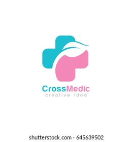 Creative Cross Medic Concept Logo Design Template