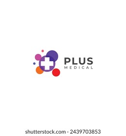 Creative Cross plus medical logo design template.