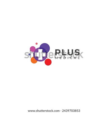 Creative Cross plus medical logo design template.