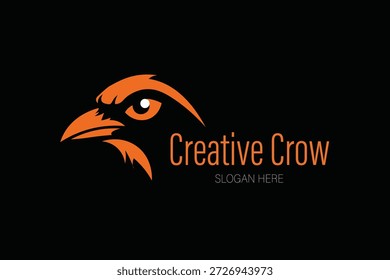 Modelo do logotipo Creative Crow Bird Raven Black Vetor