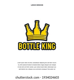 Creative Crown Bottle Icon Logo Design Color Editable Vector Illustration