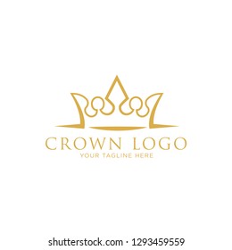 Creative Crown Concept Logo Design Template - Vector 
