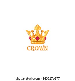 Creative Crown Concept Logo Design Template flat
