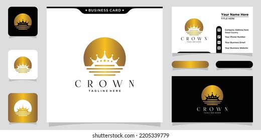 Plantilla de diseño de logotipo de concepto de corona creativa