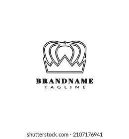 creative crown logo cartoon design template icon black modern isolated vector illustration