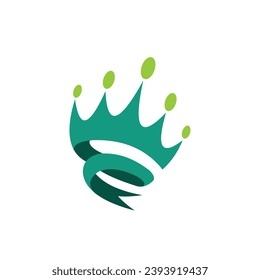 Diseño del logo de la corona creativa, concepto de cinta