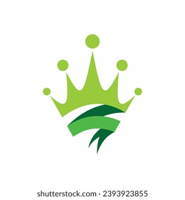 Creative crown logo design, ribbon concept