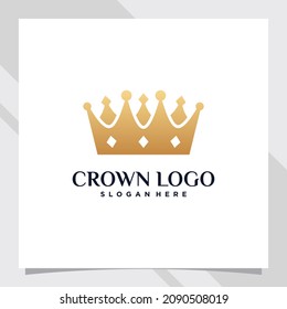 Creative crown logo design with unique concept and golden style color