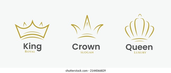 colección de plantillas de logotipo de la corona creativa