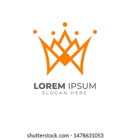 Creative crown logo vector template. linear crown icon vector