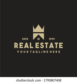 Creative crown real estate logo design