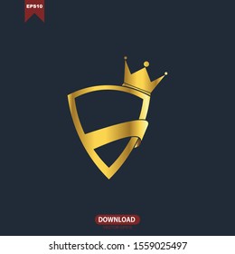 Creative crown shield concept logo vector design template