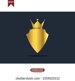 Creative crown shield concept logo vector design template