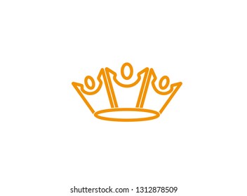 Creative Crown Two Character Logo Vector Design Illustration