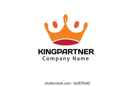Creative Crown Two Character Logo Vector Design Illustration