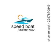 Creative Cruise Speed Boat Fishing Rent Logo Template Vector