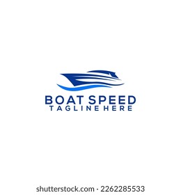 Creative Cruise Speed Boat Fishing Rent Logo Template Vector