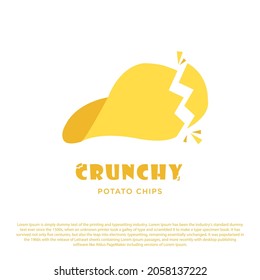 Creative crunchy potato chips logo design. chips logo for your brand or business