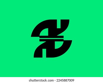 Creative cryptocurrency logo and dollar symbol concept also letter s logo mark
