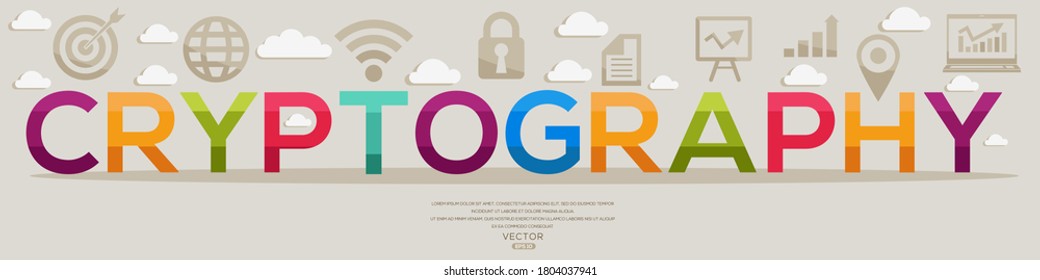 Creative (Cryptography) Design,letters and icons,Vector illustration.