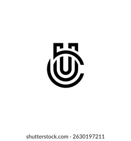 Creative CU UC Letter Logo Design with Modern Minimal Style.