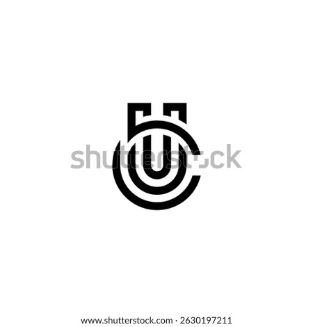 Creative CU UC Letter Logo Design with Modern Minimal Style.