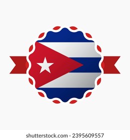 Creative Cuba Flag Emblem Badge