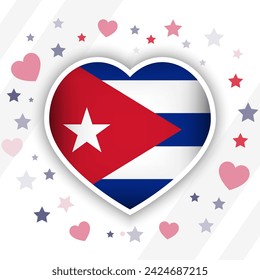 Creative Cuba Flag Heart Icon
