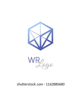 Creative cube logo for branding identity. Vector image.