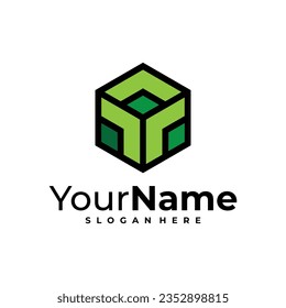 Creative Cube logo vector. Hexagon logo design Template