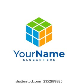 Creative Cube logo vector. Hexagon logo design Template