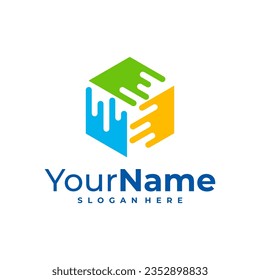 Creative Cube logo vector. Hexagon logo design Template
