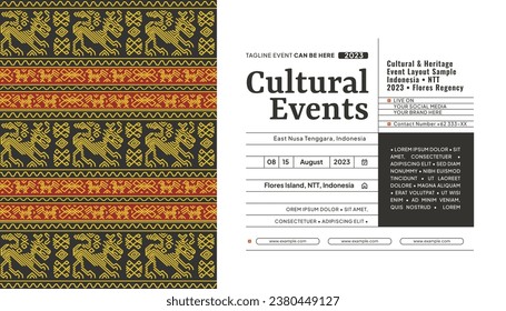 Creative Cultural design layout template background with Indonesian illustration of Nusa Tenggara