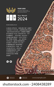 Creative Cultural design layout template background with luxury javanese ornament