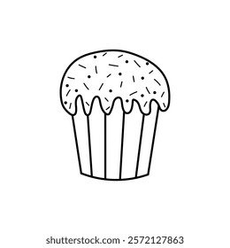 Creative cupcake illustration with sprinkles and frosting design for baking enthusiasts