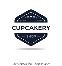 Creative (Cupcakery) shop design, vector illustration.