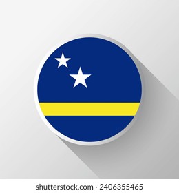 Creative Curacao Flag Circle Badge