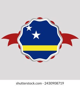 Creative Curacao Flag Sticker Emblem